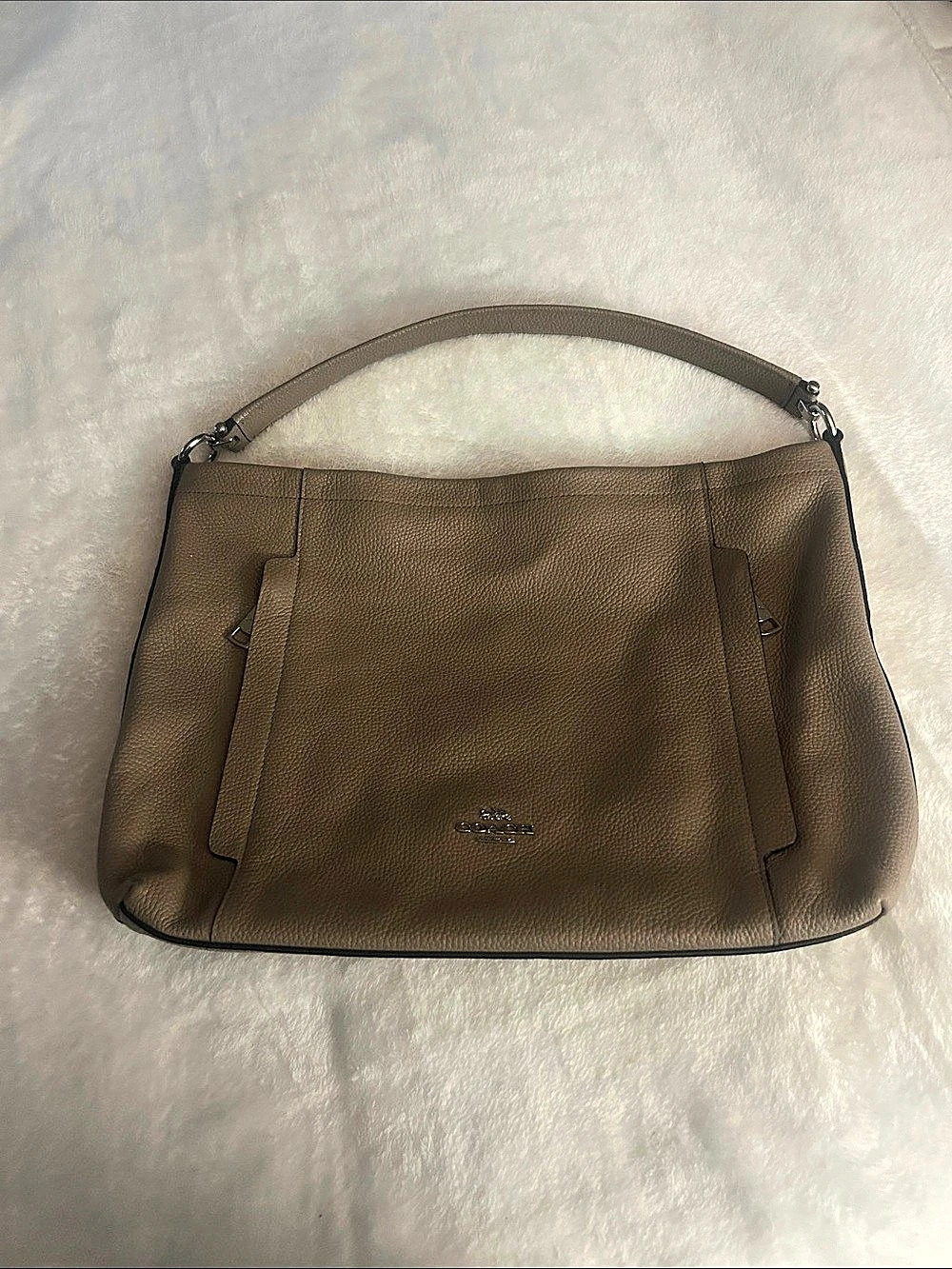 Coach Leather-Look Shoulder Bag in Brown